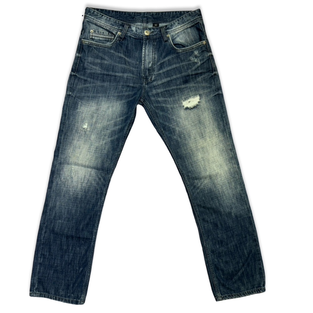 BUFFALO DAVID BITTON LIVE-FREE DISTRESSED RELAXED FIT JEANS 34x32